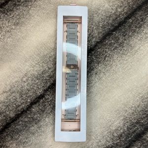 Michele Silicone Wrapped Bracelet Apple Watch Band Grey and Rose Gold